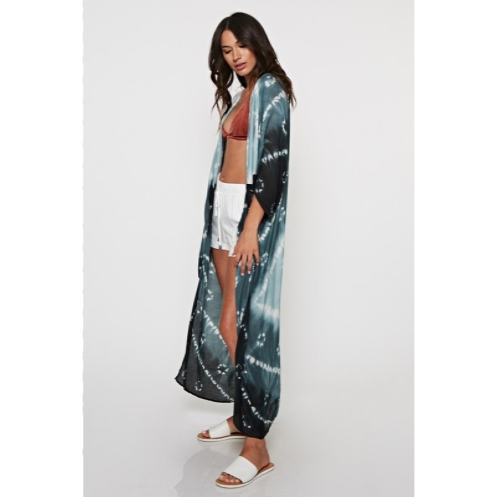 Diamond Tie Dye Split Front Caftan New One Size - Picture 2 of 8